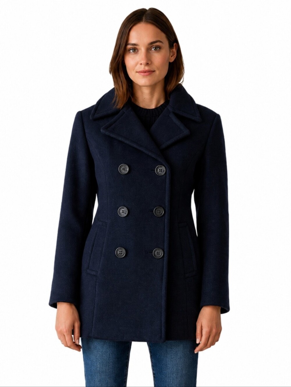 Monterey Club Vintage US Navy Wool Double Breasted Pea Coat